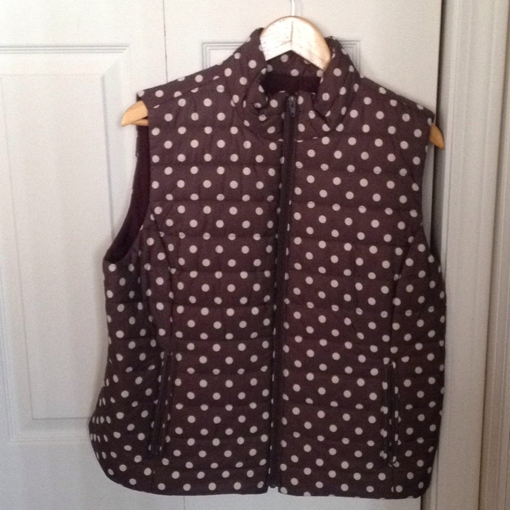 Loft gray and white polka dot best
